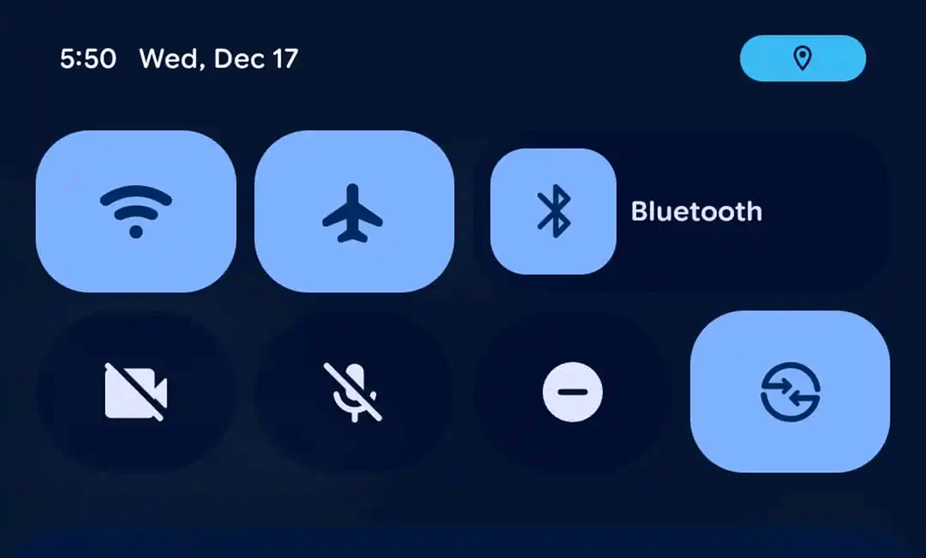 icono azul ubicacion Android 16