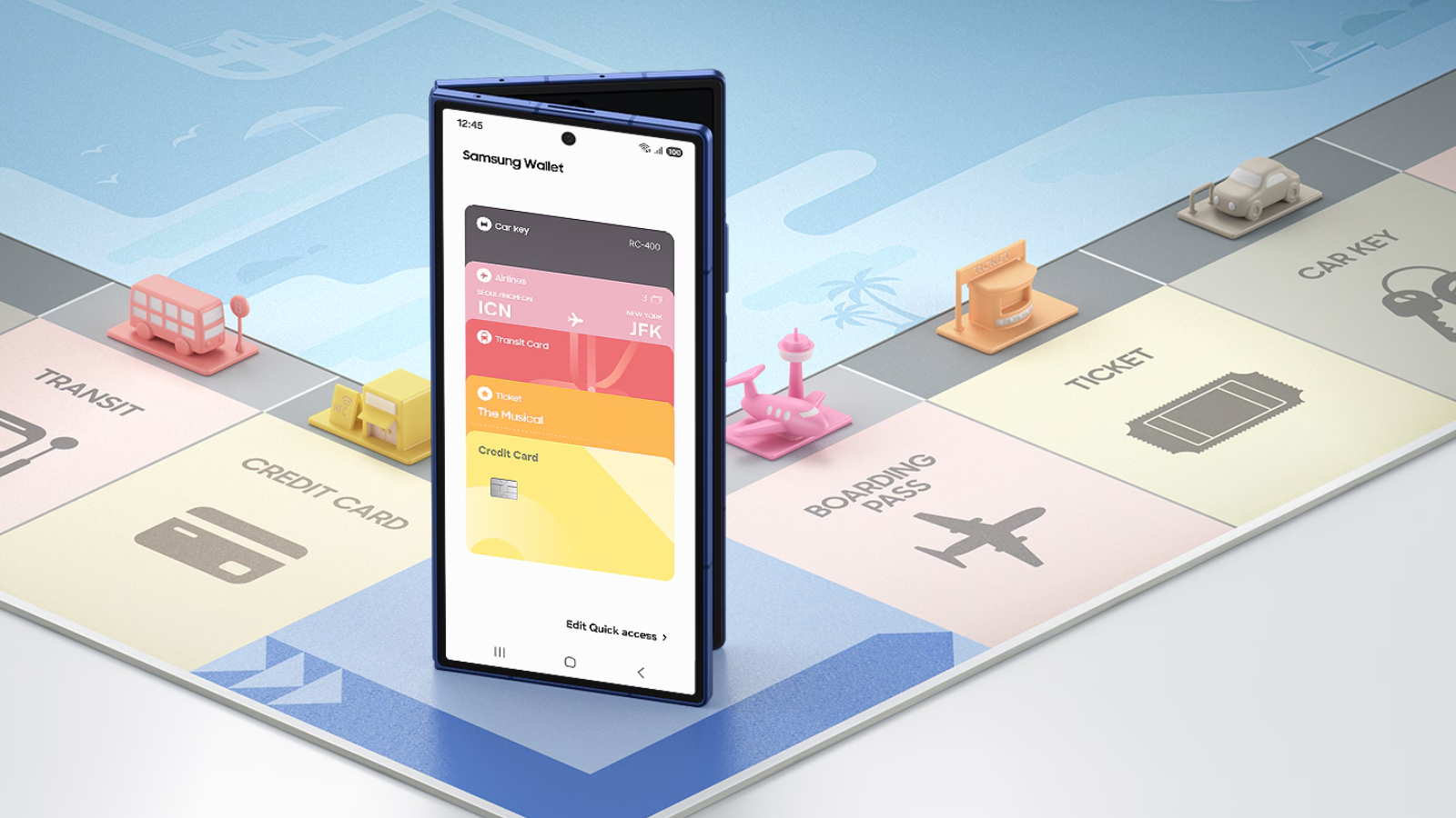 Samsung Wallet en un Galaxy Z Fold