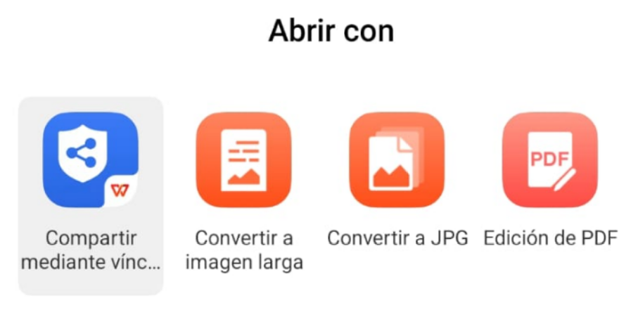 Abrir con, en Android.
