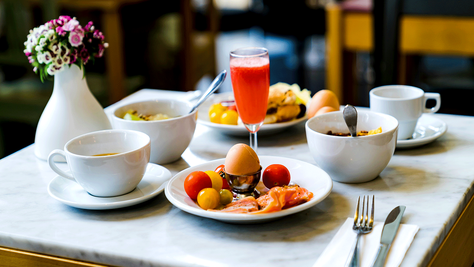 Desayuno en un hotel