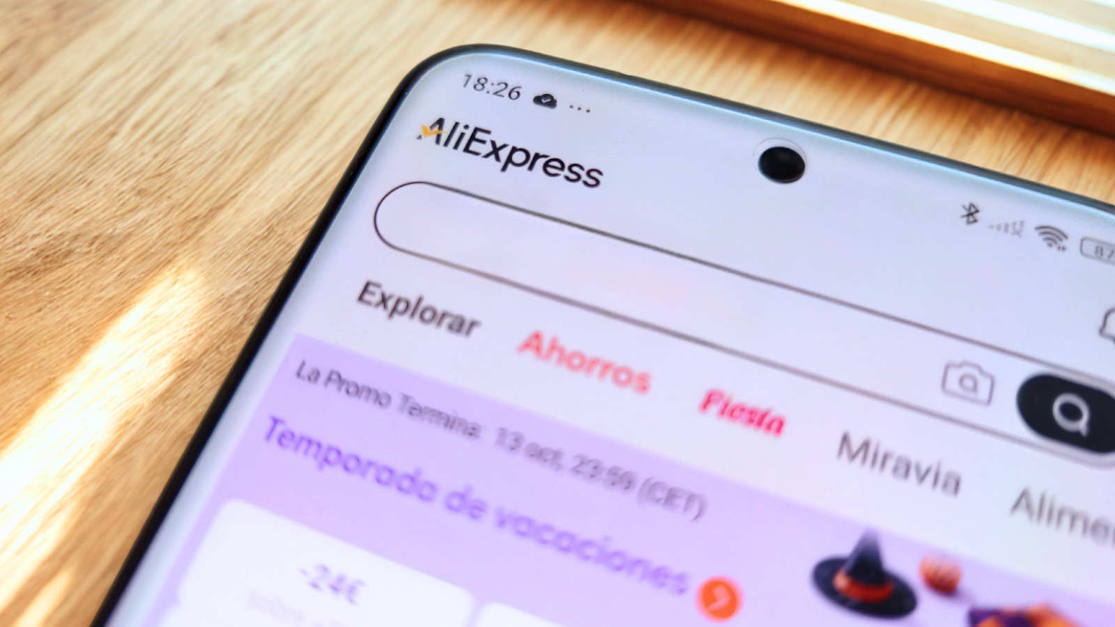 App de AliExpress en el móvil