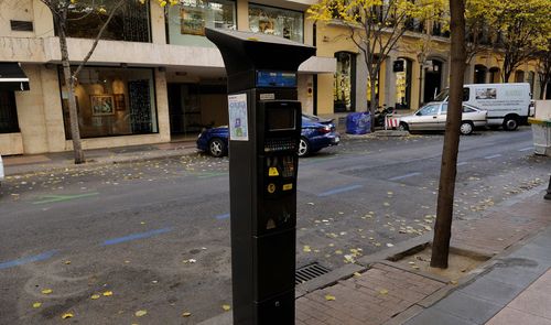 Parquímetro en calle de Madrid.