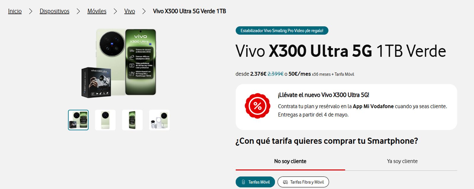vivo X300 Ultra en Vodafone