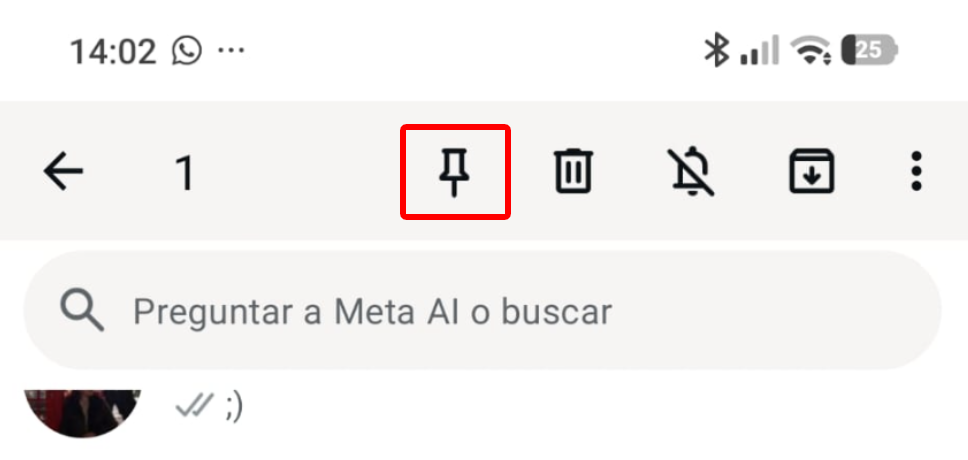 Fijar chat de WhatsApp.