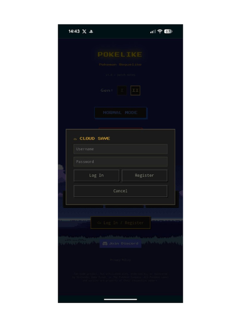 Pasos para activar el progreso en la nube en Pokelike