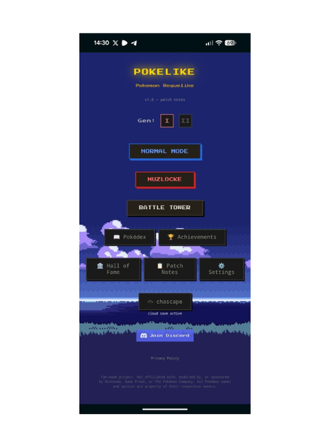 Pasos para activar el progreso en la nube en Pokelike