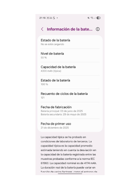 Pasos para saber la salud de la batería de tu Samsung Galaxy desde los ajustes