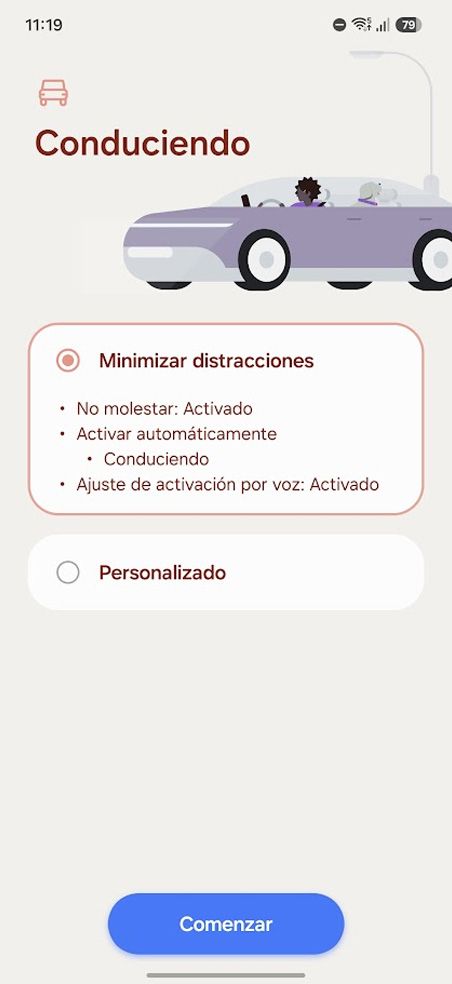 Modo conducción Samsung