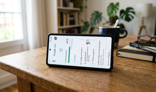 Móvil con la app de Google One