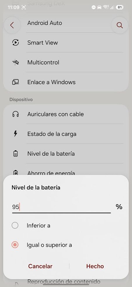 Rutina proteger bateria Samsung