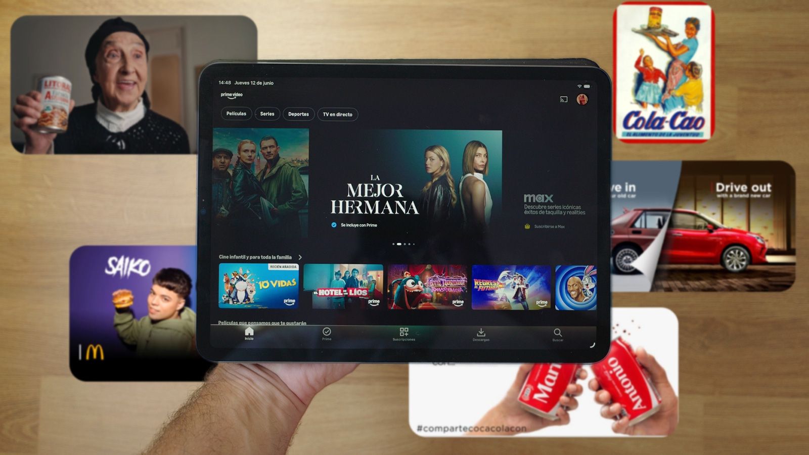 App de Amazon Prime Video en la tablet