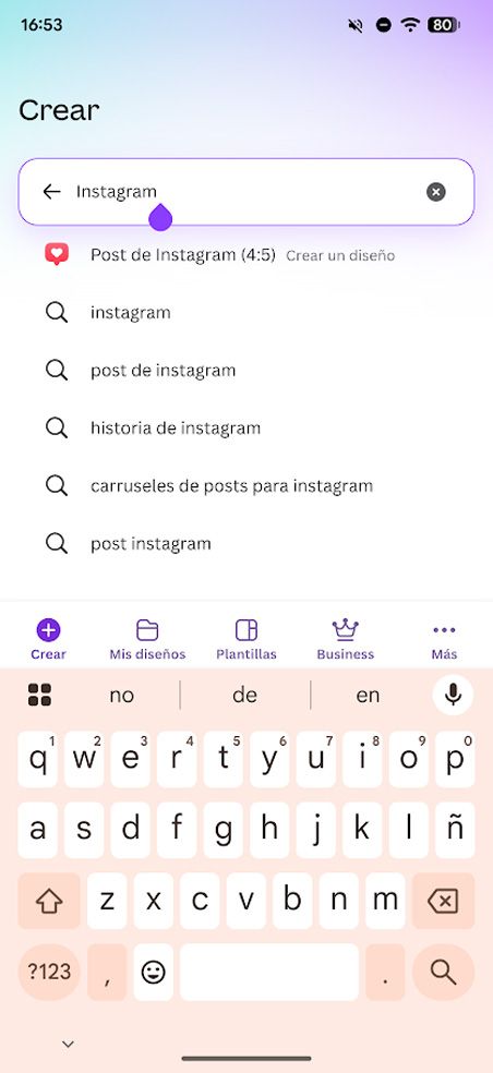 Buscar plantillas en Canva