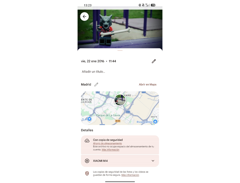 Mapa de Google Fotos.