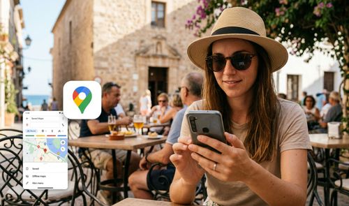 Uso de Google Maps en vacaciones.