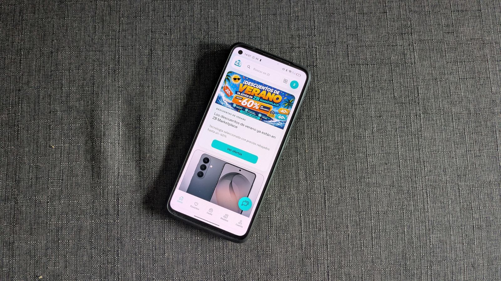 Pantalla de inicio de la app de ZB Marketplace