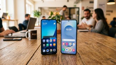 Xiaomi 17T y Samsung Galaxy S25 FE sobre la mesa