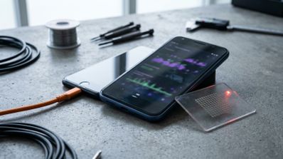 Móvil con apps de pruebas.