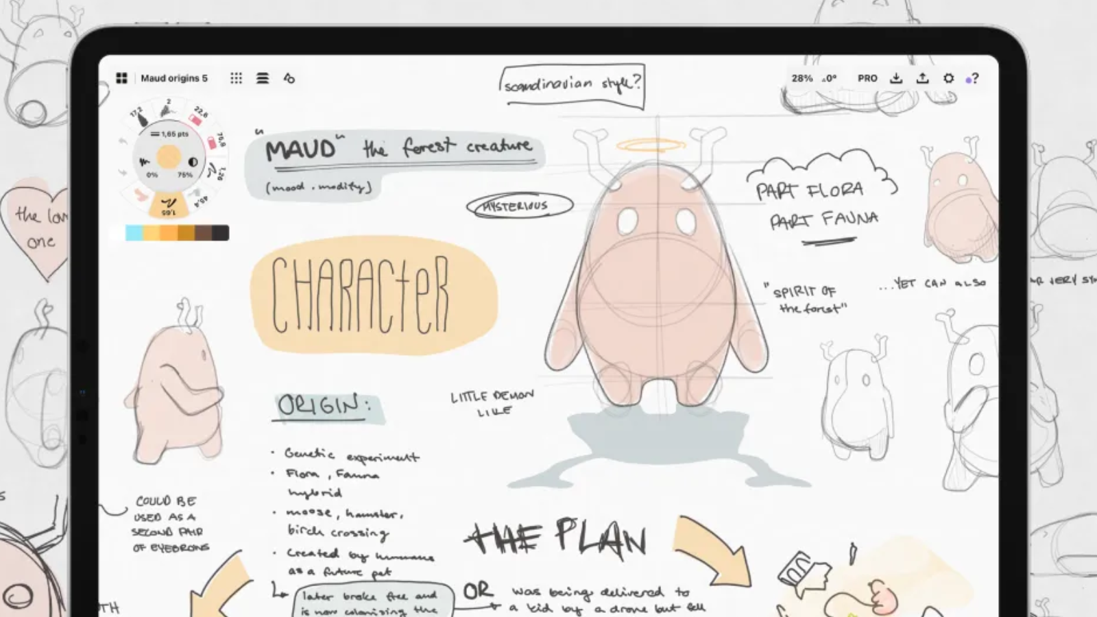Interfaz de Concepts para iPad