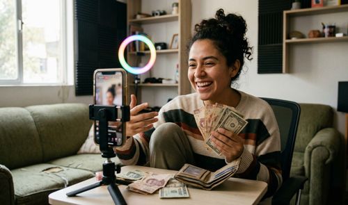 Chica ganando dinero con TikTok