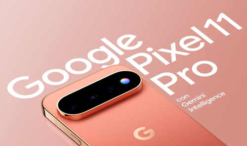 Parte trasera y cámaras del Google Pixel 11 Pro en color Arenisca