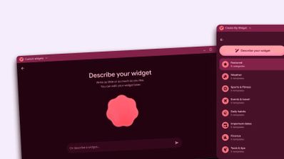 Interfaz de usuario de una aplicación para crear widgets en Android con opciones de personalización.