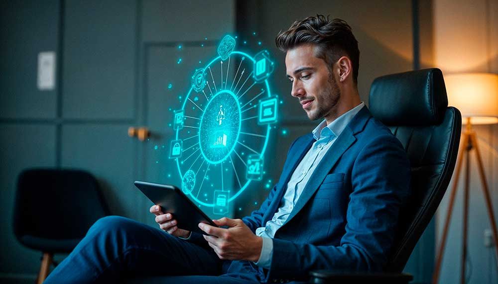 Un ejecutivo utilizando IA / Imagen de Magnific
