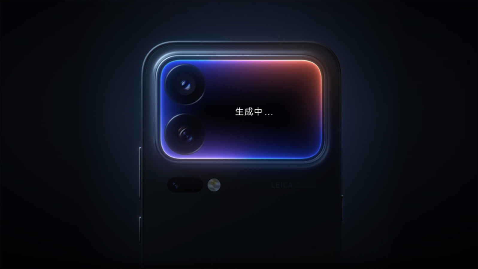 Detalle del módulo de cámaras trasero del Xiaomi 18 Pro con pantalla secundaria iluminada.