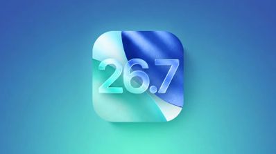 Icono de aplicación con el número 26.7 sobre fondo azul y verde.