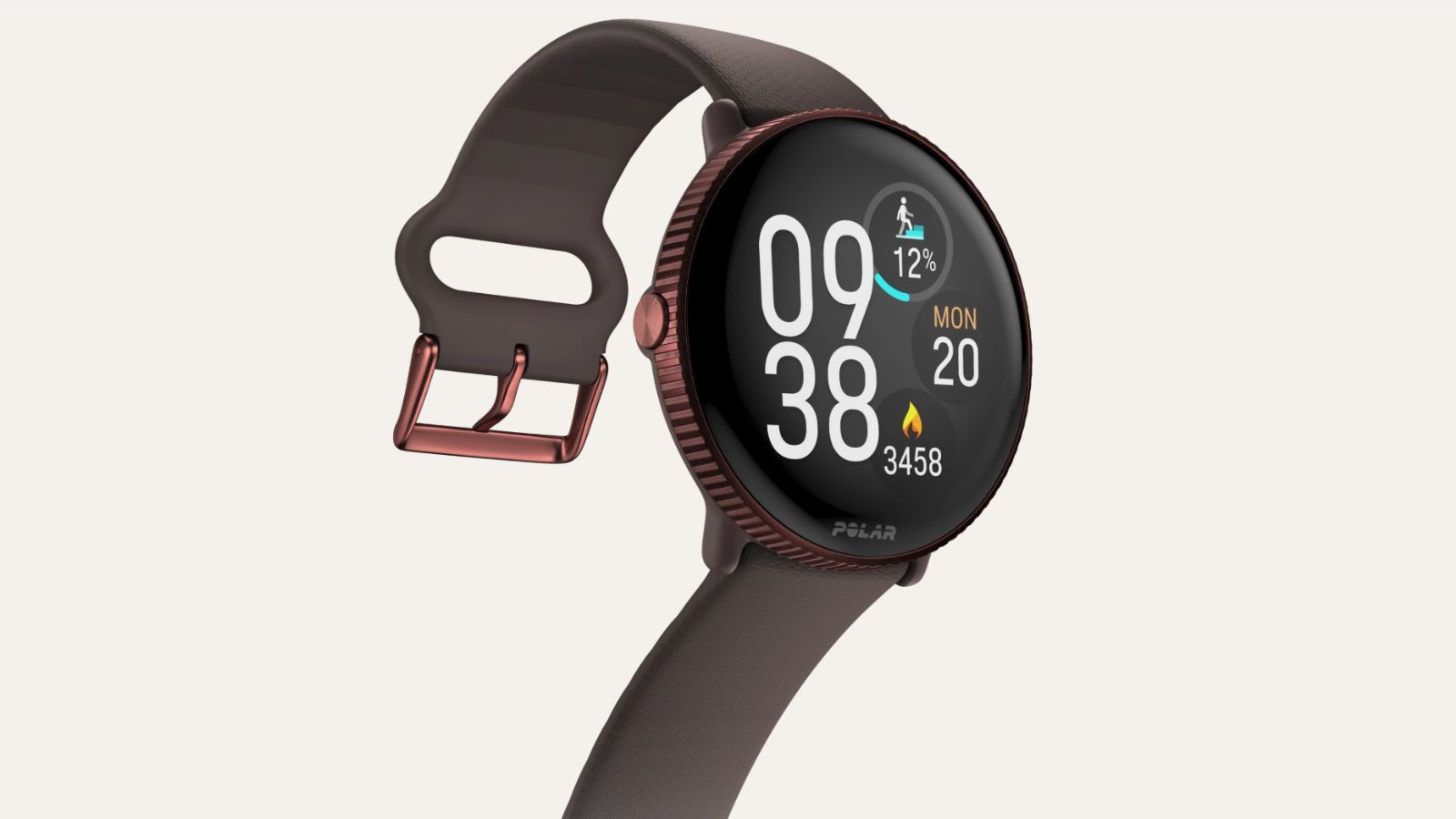 Pantalla con hora y datos del Polar Ignite 3