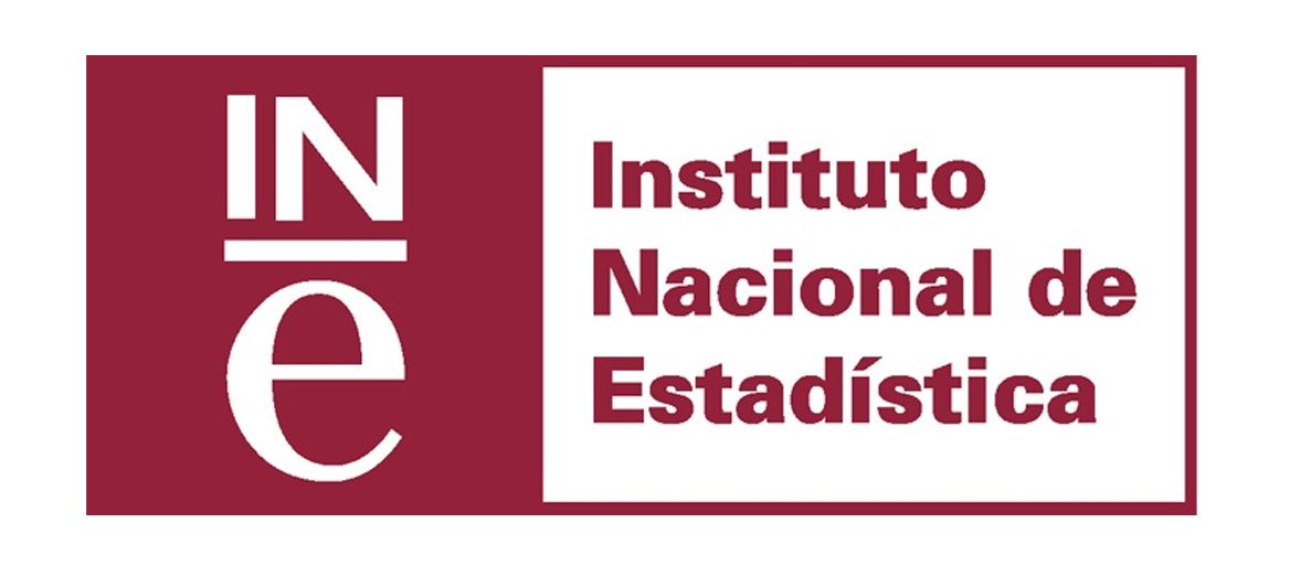 Logotipo oficial del Instituto Nacional de Estadística con las siglas INE y el nombre completo de la institución.