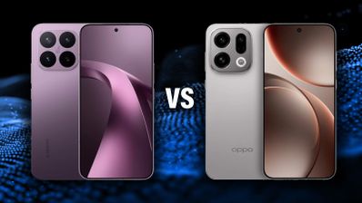 Comparativa visual entre el Xiaomi 17T Pro y el OPPO Find X9 mostrando sus módulos de cámara y pantallas frontales.