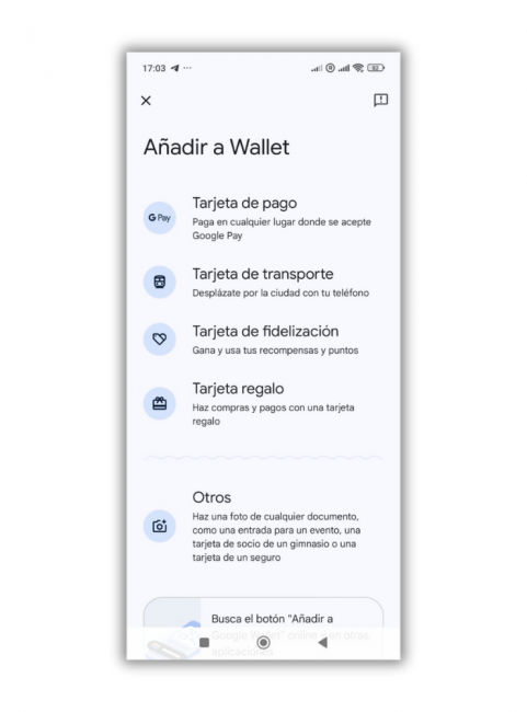 añadir wallet android pago
