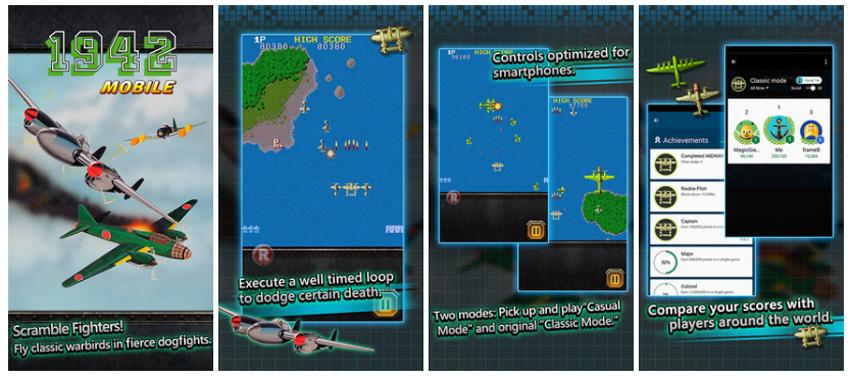 Interfaz del videojuego 1942 para Android