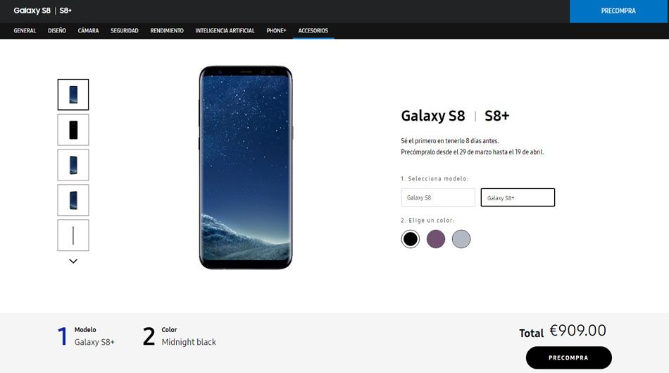 Compra anticipada del Samsung Galaxy S8