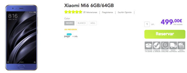 comprar el Xiaomi Mi 6 powerplanet