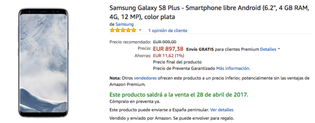 Precio Samsung Galaxy S8