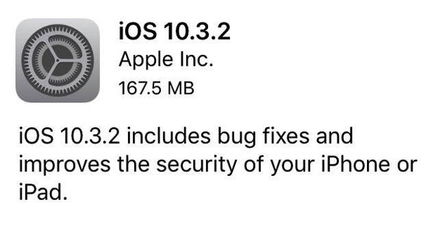Actualización para iPhone en forma de iOS 10.3.2