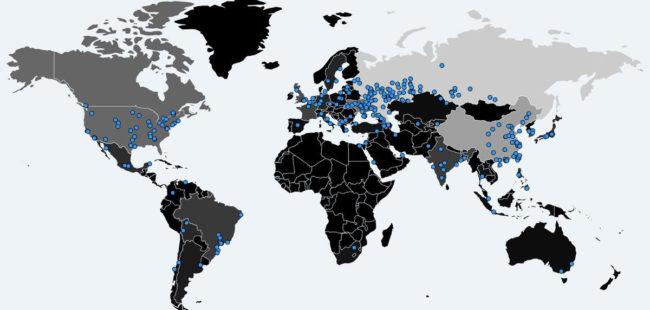 Mapa del mundo con virus