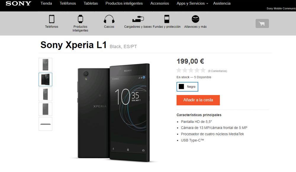 Precio del Sony Xperia L1 en España