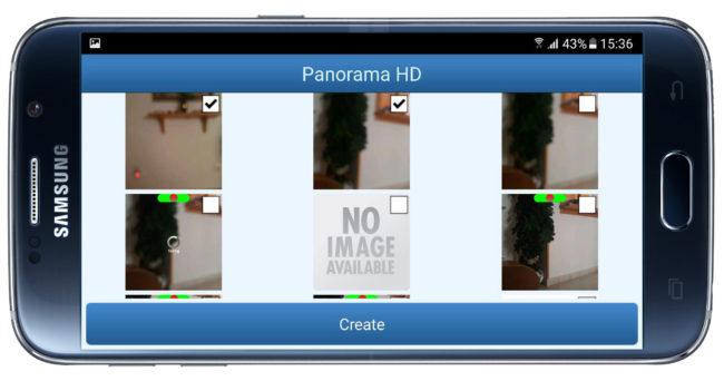 Selección de imágenes en Panorama HD