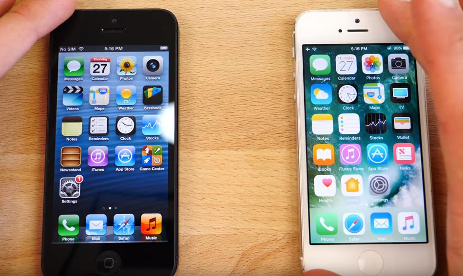 iPhone con iOS 6 y iOS 10