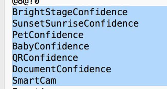Referencia a SmartCam en las líneas de código de iOS 11