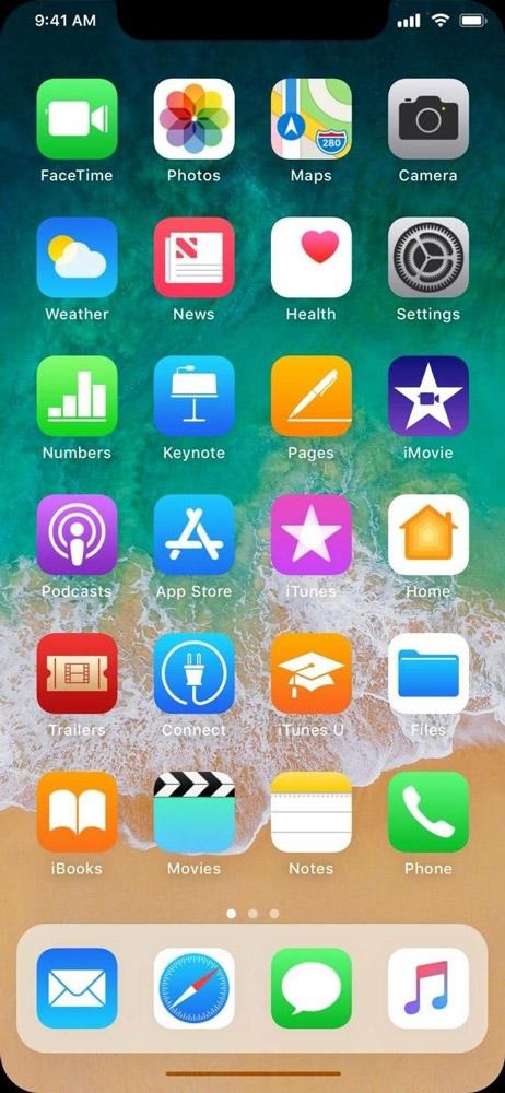 Interfaz de iOS 11 en un iPhone 8