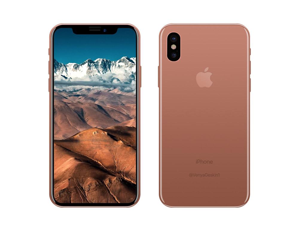 iPhone 8 en color cobre y frontal negro