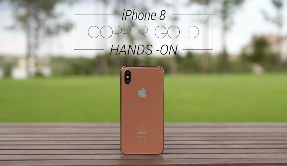 Carcasa trasera del iPhone 8 color cobre
