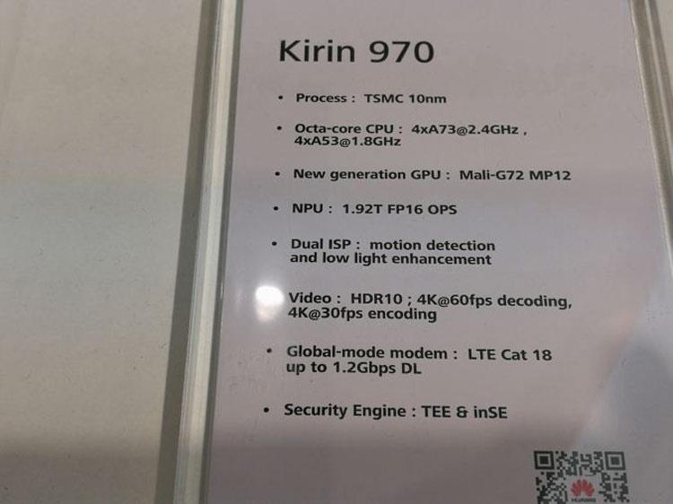 Características técnicas del SoC Huawei Kirin 970