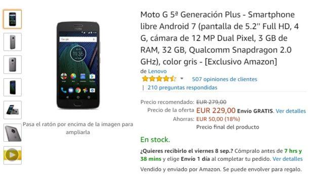 oferta del Moto G5 Plus y BQ Aquaris U Plus