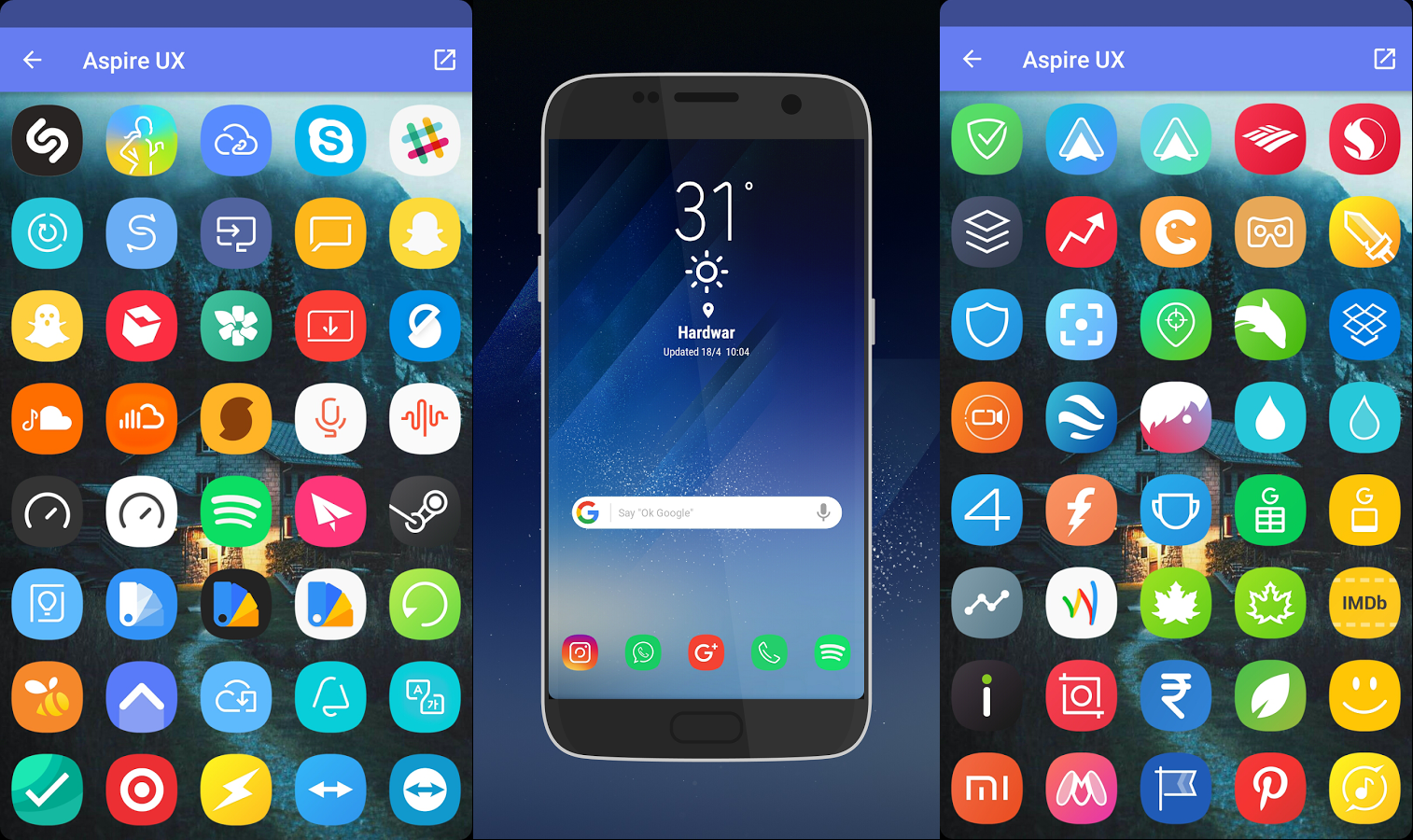 pack de iconos Android gratis basado en el Galaxy s8