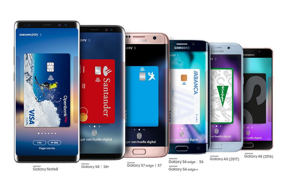 Smartphones Samsung Galaxy compatibles con Samsung Pay