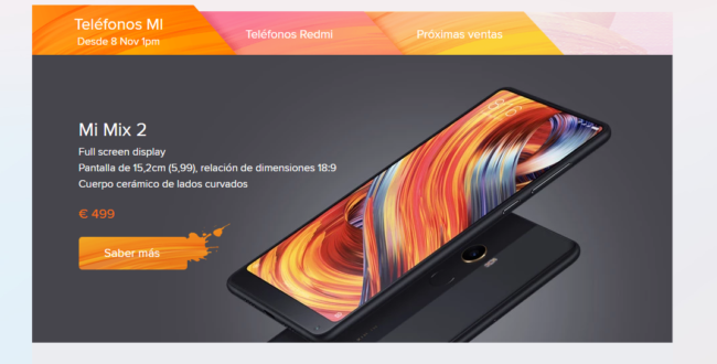 precio del Xiaomi Mi MIX 2 en España